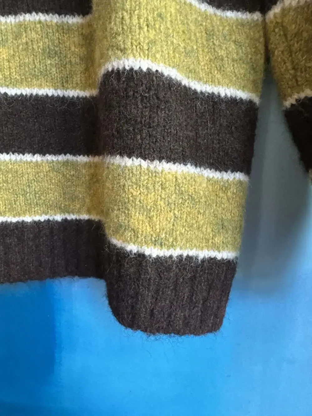 BDG Oversized Striped V-Neck Button-Front Cardigan in Brown/Green
